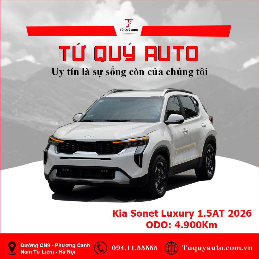 Xe Kia Sonet Luxury 1.5 AT 2026 - Trắng