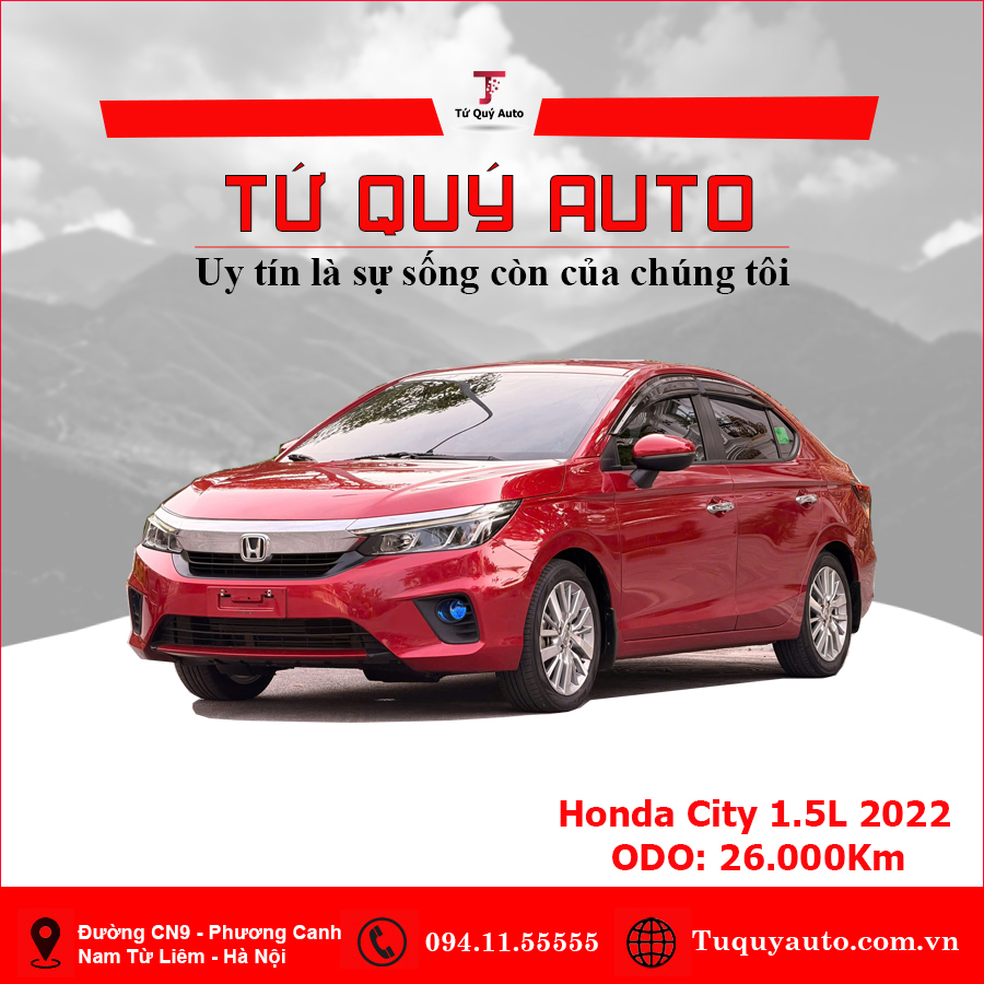 Xe Honda City L 1.5 AT 2022 - Đỏ