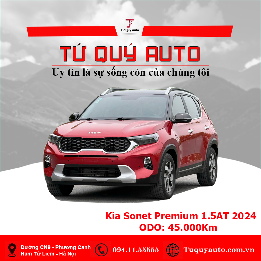 Xe Kia Sonet Premium 1.5 AT 2024 - Đỏ