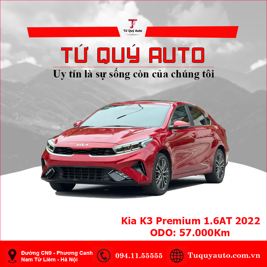 Xe Kia K3 Premium 1.6 AT 2022 - Đỏ