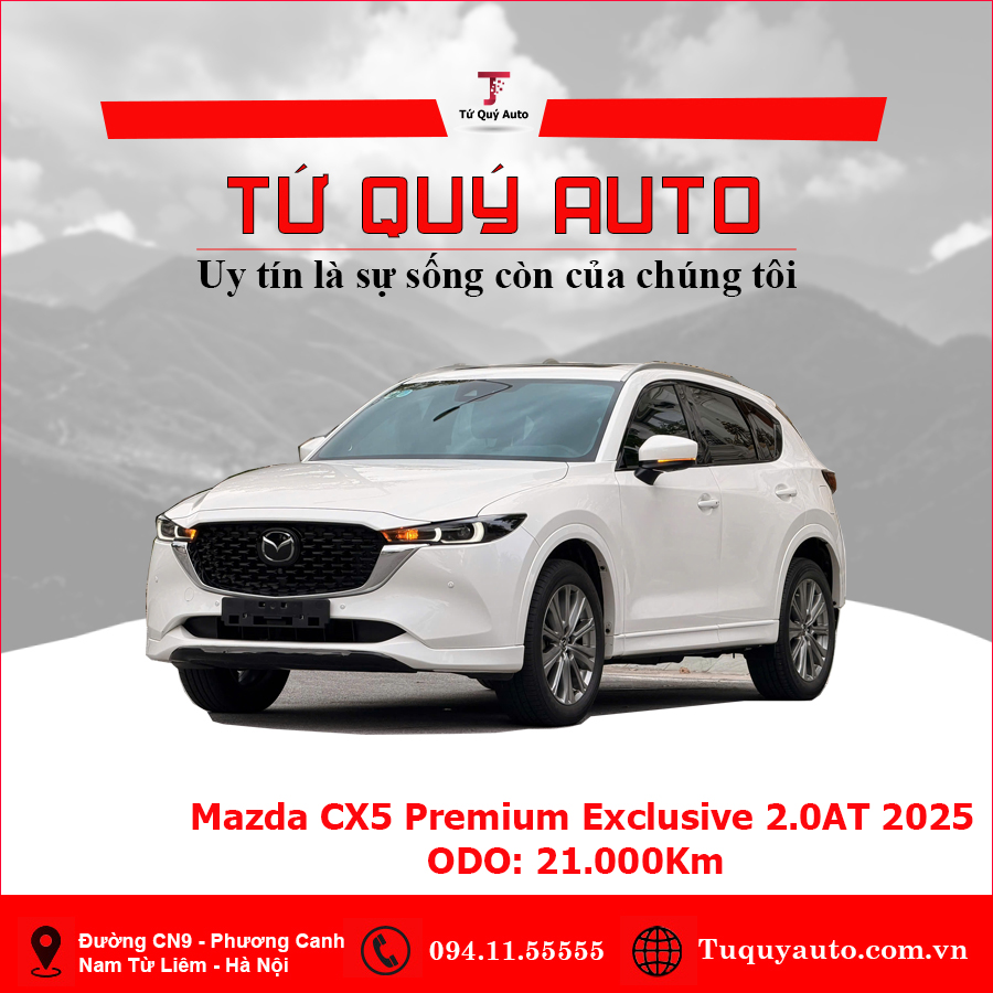 Xe Mazda CX5 Premium Exclusive 2.0 AT 2025 - Trắng