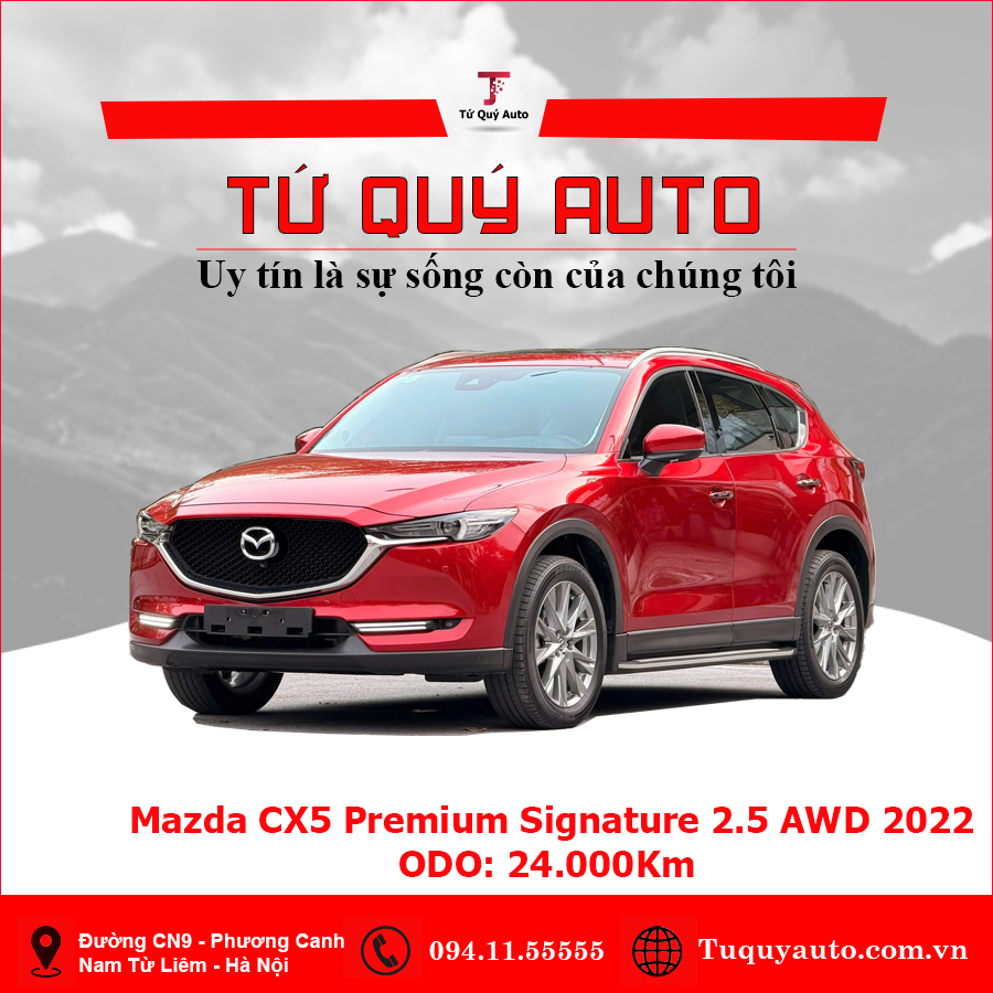 Xe Mazda CX5 Signature Premium 2.5 AT AWD I-Activ 2022 - Đỏ