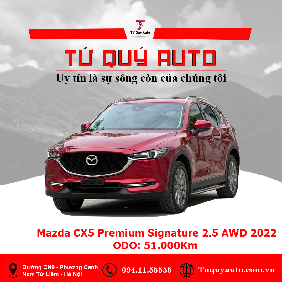 Xe Mazda CX5 Signature Premium 2.5 AT AWD I-Activ 2022 - Đỏ