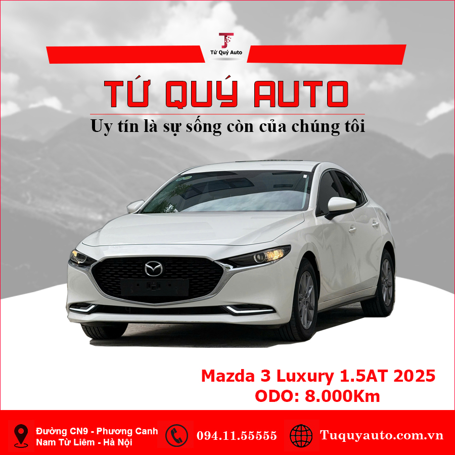 Xe Mazda 3 1.5L Luxury 2025 - Trắng