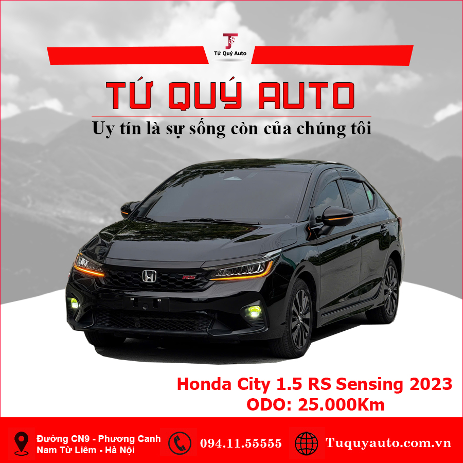 Xe Honda City RS Sensing 1.5 AT 2023 - Đen