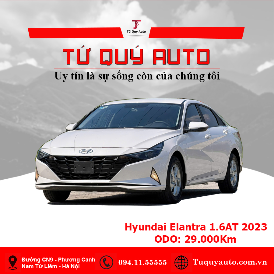 Xe Hyundai Elantra 1.6 AT Tiêu chuẩn 2023 - Trắng
