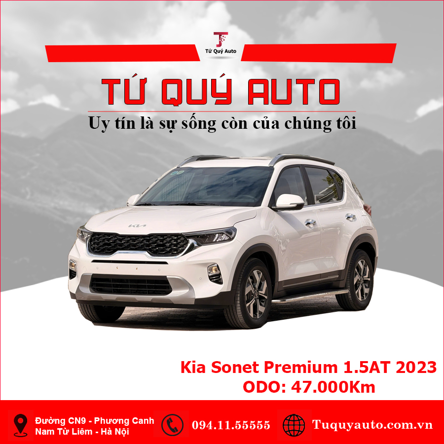 Xe Kia Sonet Premium 1.5 AT 2023 - Trắng