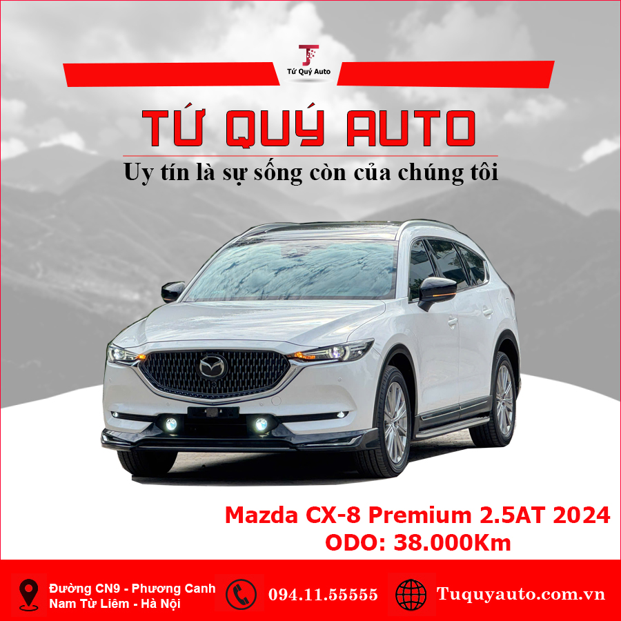 Xe Mazda CX8 Premium 2024 - Trắng
