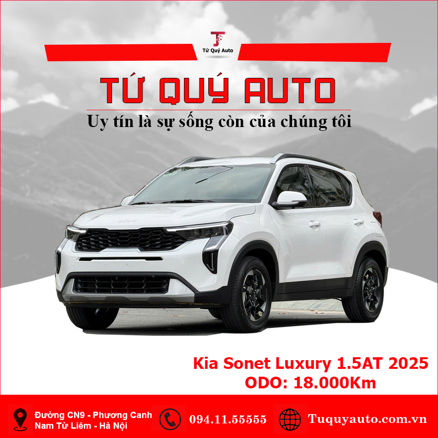 Xe Kia Sonet Luxury 1.5 AT 2025 - Trắng