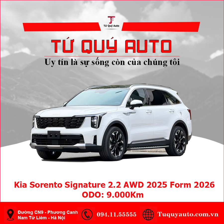 Xe Kia Sorento Signature 2.2D AT AWD 2025 - Trắng