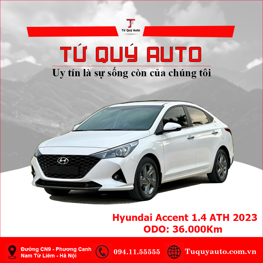 Xe Hyundai Accent 1.4 AT Đặc Biệt 2023 - Trắng
