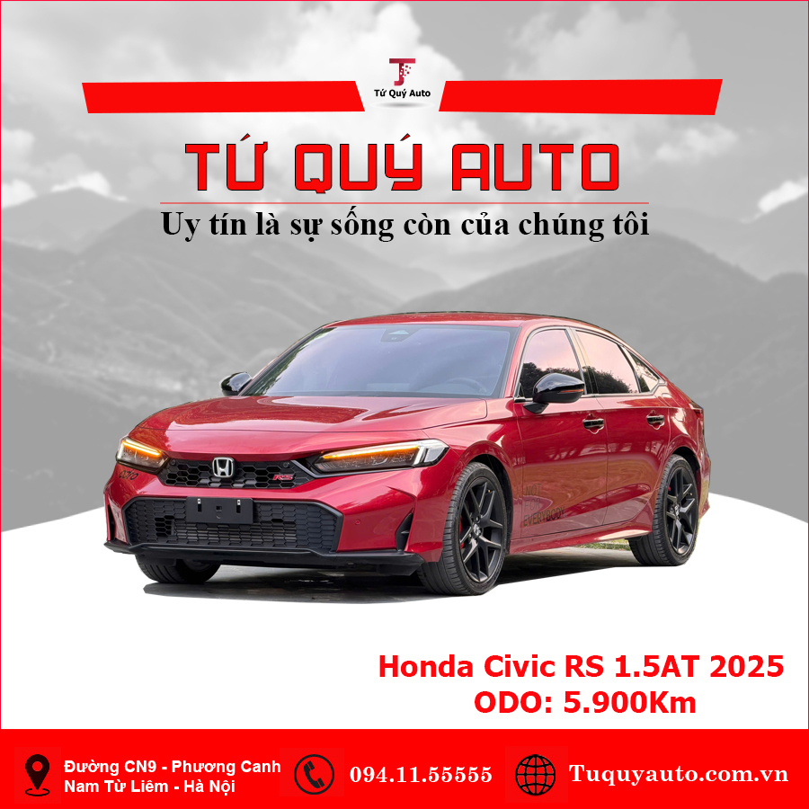 Xe Honda Civic RS 1.5 AT 2025 - Đỏ