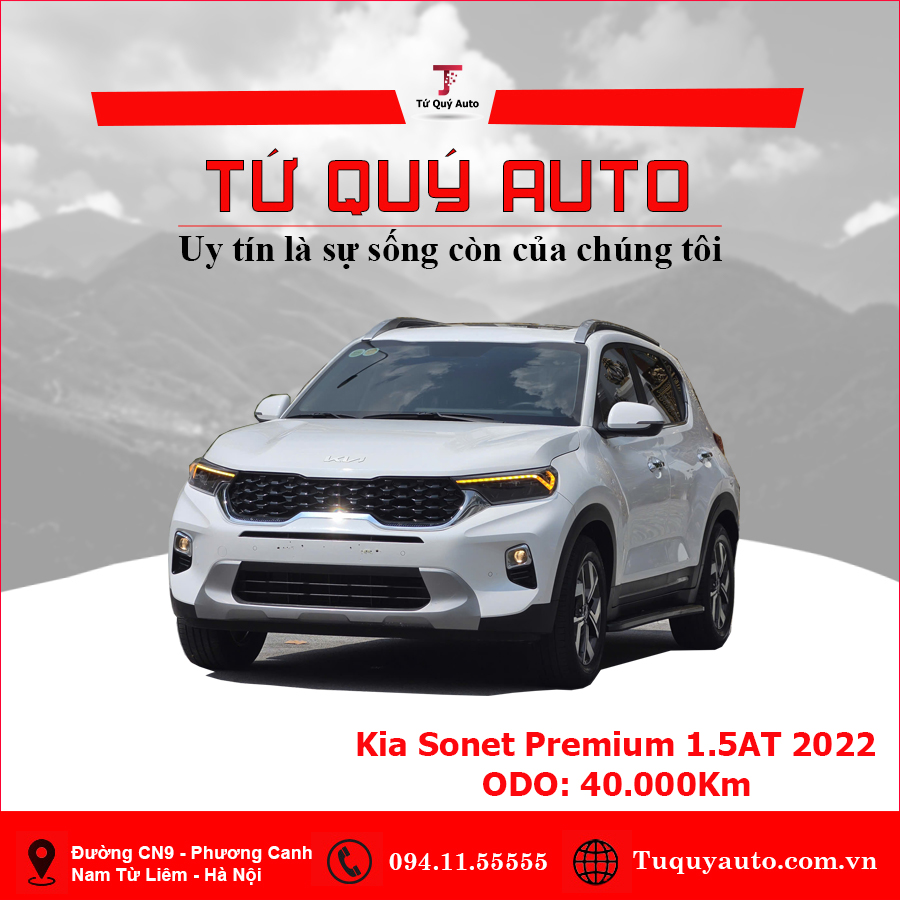 Xe Kia Sonet Premium 1.5 AT 2022 - Trắng