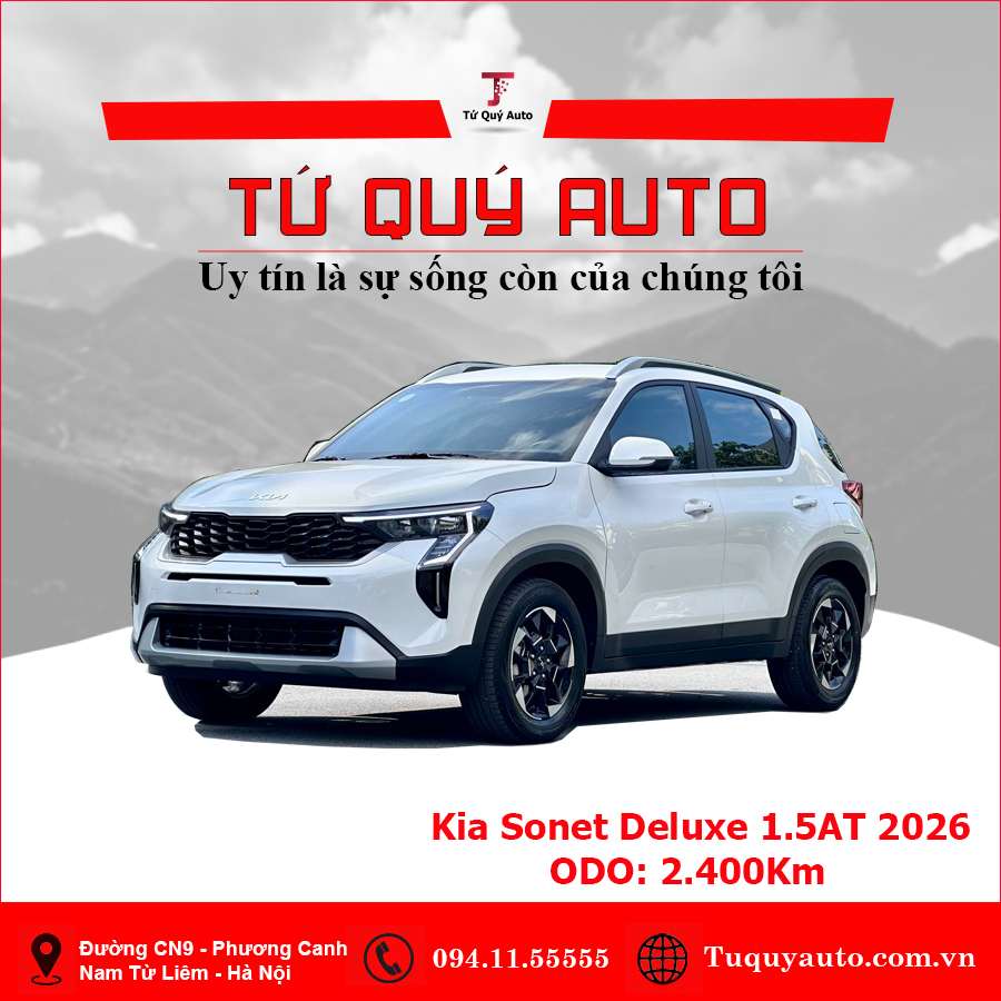 Xe Kia Sonet Deluxe 1.5 AT 2026 - Trắng
