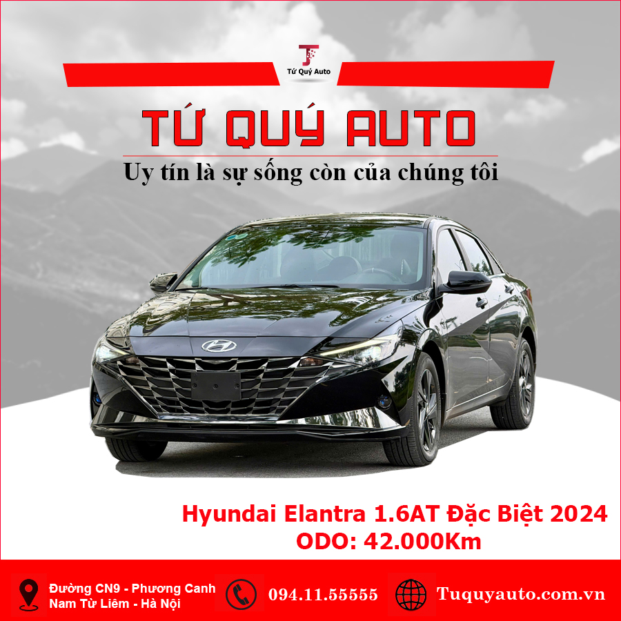 Xe Hyundai Elantra 1.6 AT Đặc biệt 2024 - Đen
