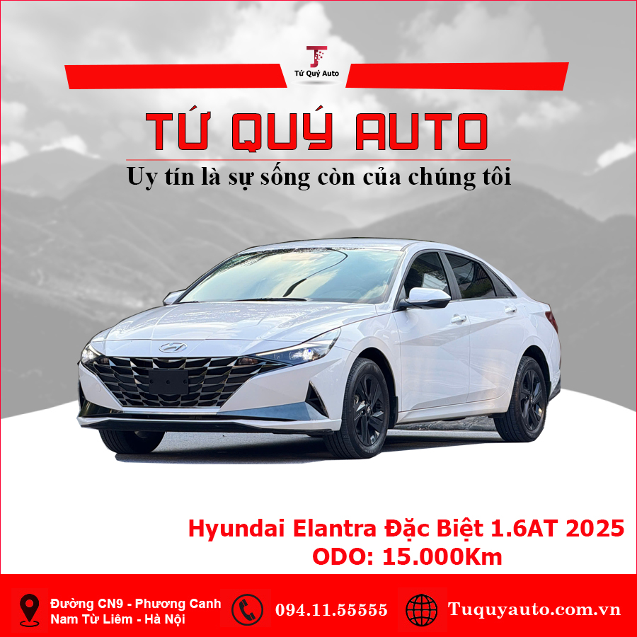 Xe Hyundai Elantra 1.6 AT Đặc biệt 2025 - Trắng