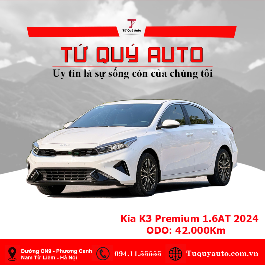 Xe Kia K3 Premium 1.6 AT 2024 - Trắng
