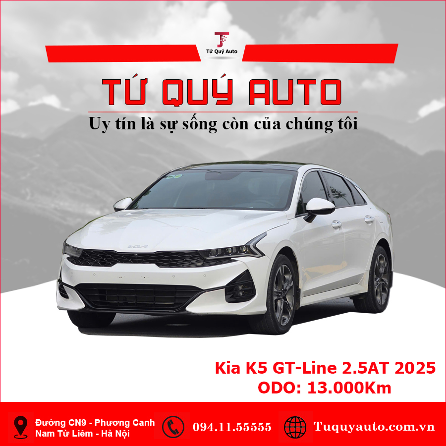 Xe Kia K5 GT-Line 2.5 AT 2025 - Trắng