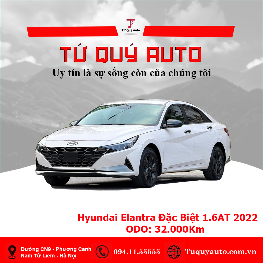 Xe Hyundai Elantra 1.6 AT Đặc biệt 2022 - Trắng