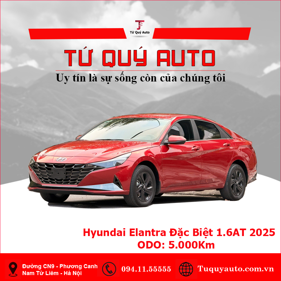 Xe Hyundai Elantra 1.6 AT Đặc biệt 2025 - Đỏ
