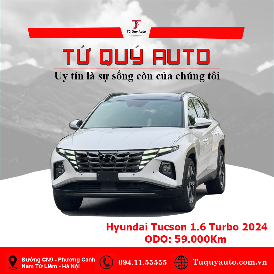Xe Hyundai Tucson 1.6 AT Turbo HTRAC Đặc biệt 2024 - Trắng