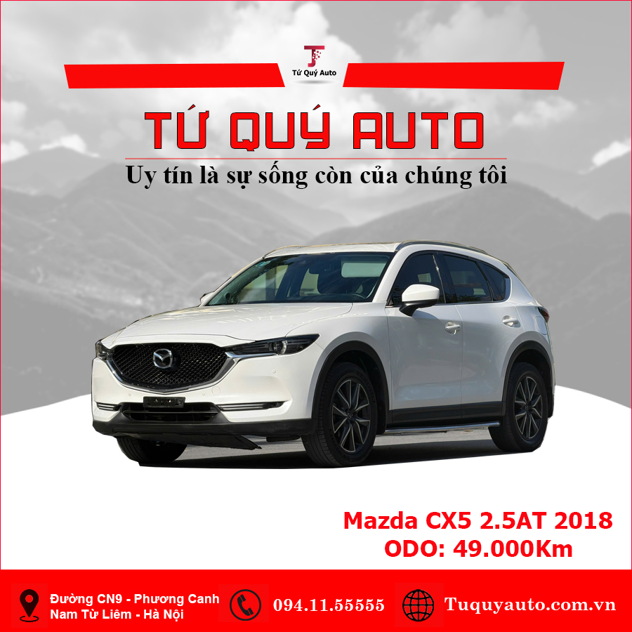 Xe Mazda CX5 2.5 AT 2WD 2018 - Trắng