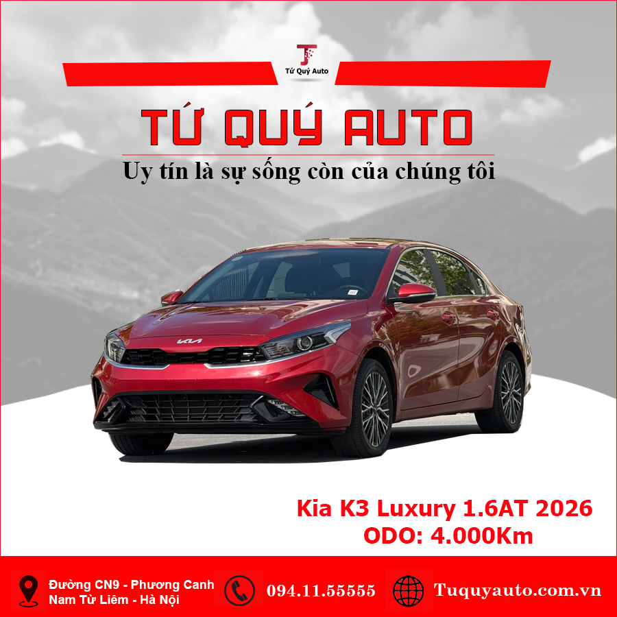 Xe Kia K3 Luxury 1.6 AT 2026 - Đỏ