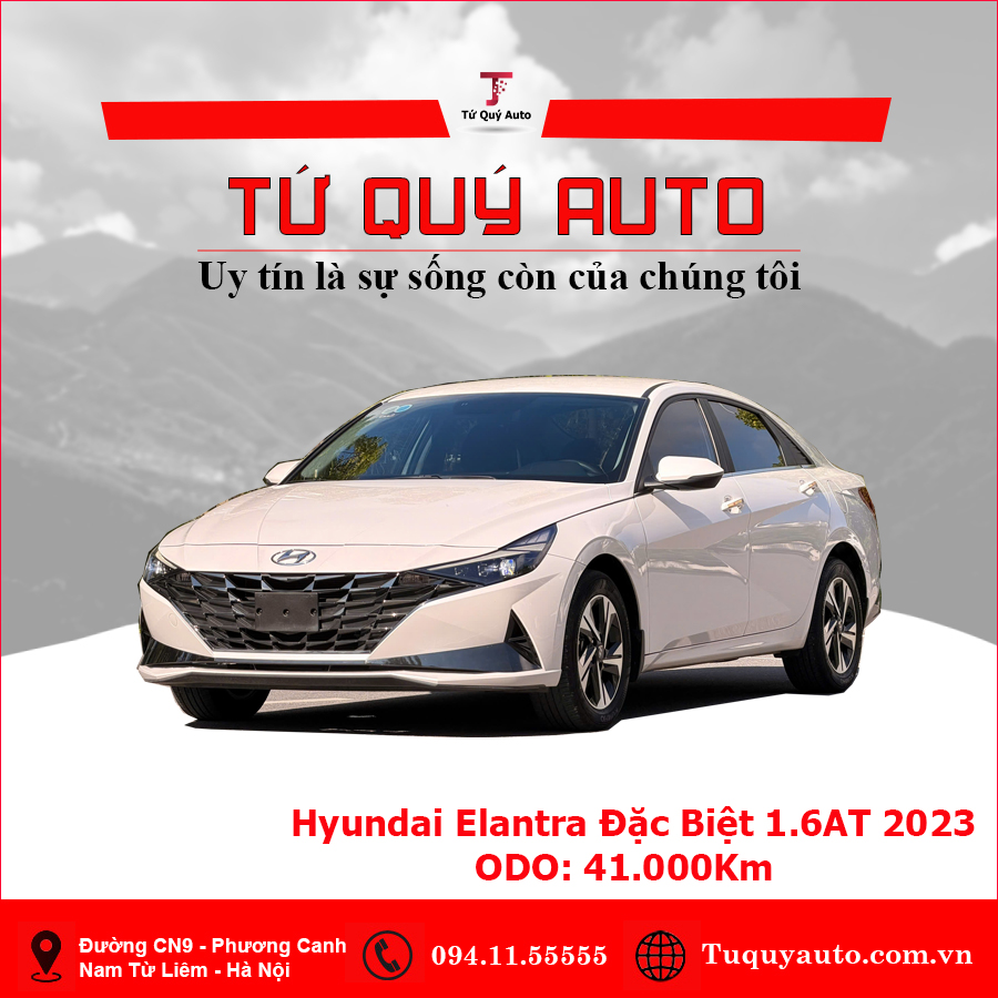 Xe Hyundai Elantra 1.6 AT Đặc biệt 2023 - Trắng