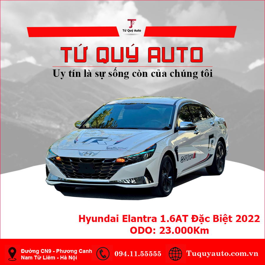 Xe Hyundai Elantra 1.6 AT Đặc biệt 2022 - Trắng