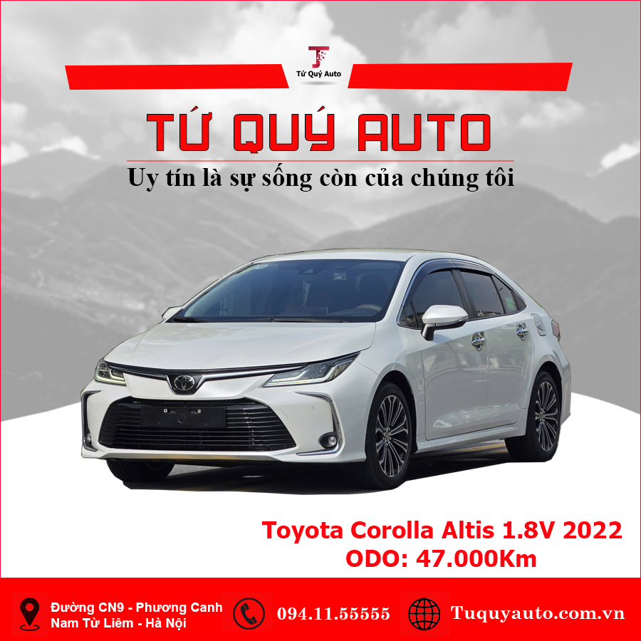 Xe Toyota Corolla Altis 1.8V 2022 - Trắng