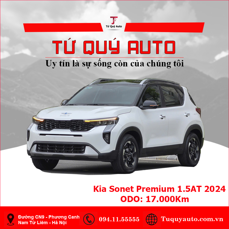 Xe Kia Sonet Premium 1.5 AT 2024 - Trắng
