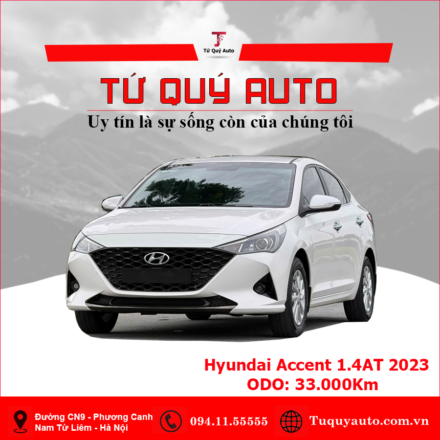 Xe Hyundai Accent 1.4 AT 2023 - Trắng