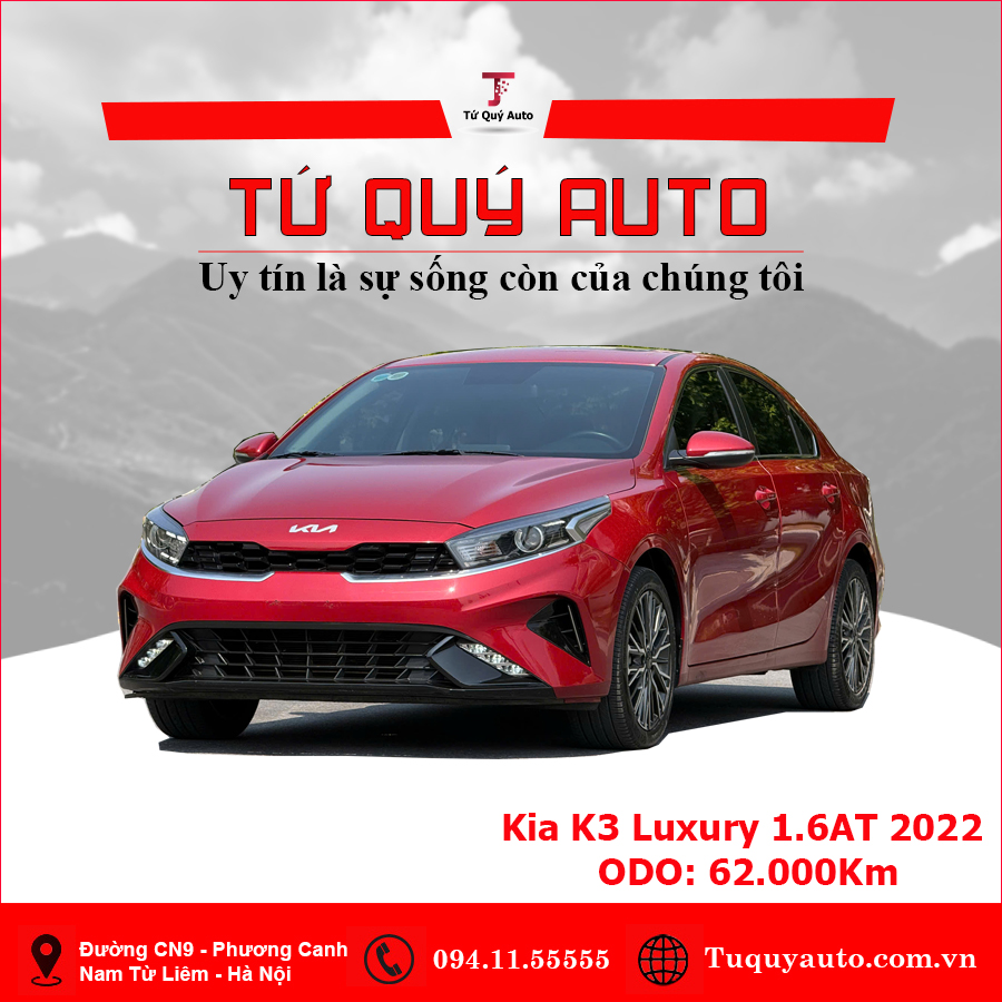 Xe Kia K3 Luxury 1.6 AT 2022 - Đỏ