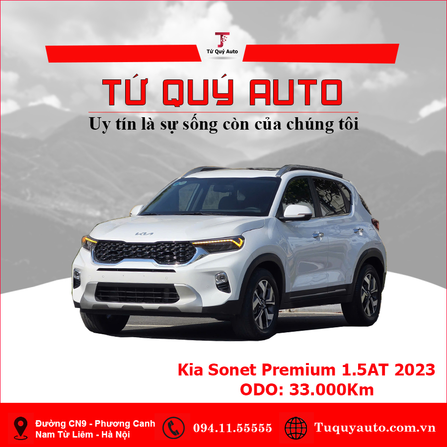 Xe Kia Sonet Premium 1.5 AT 2023 - Trắng