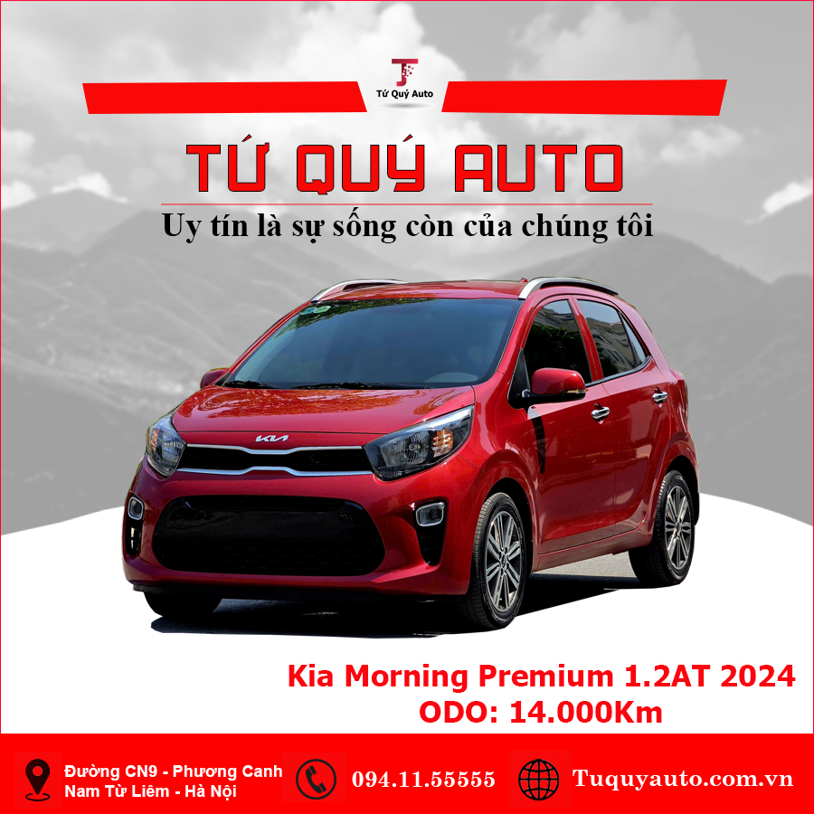 Xe Kia Morning Premium 1.25AT 2024 - Đỏ