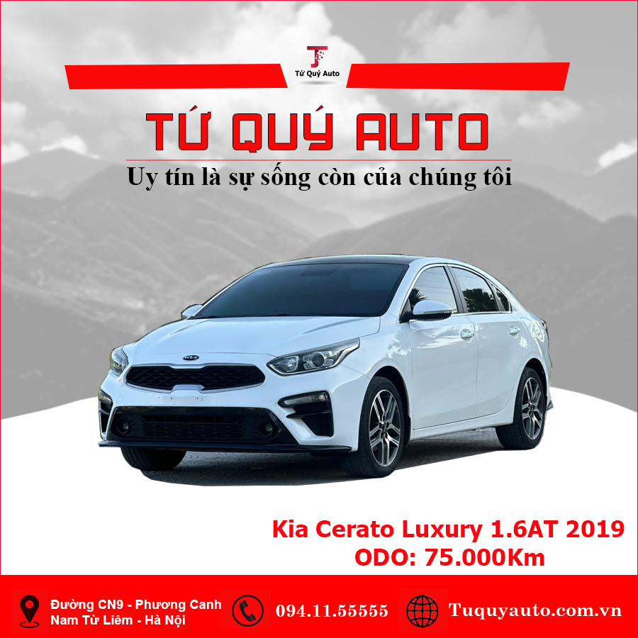 Xe Kia Cerato 1.6 AT Luxury 2019 - Trắng