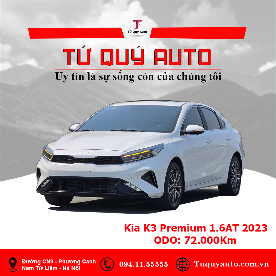 Xe Kia K3 Premium 1.6 AT 2023 - Trắng