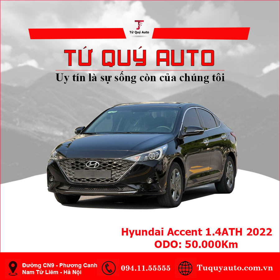 Xe Hyundai Accent 1.4 AT Đặc Biệt 2022 - Đen