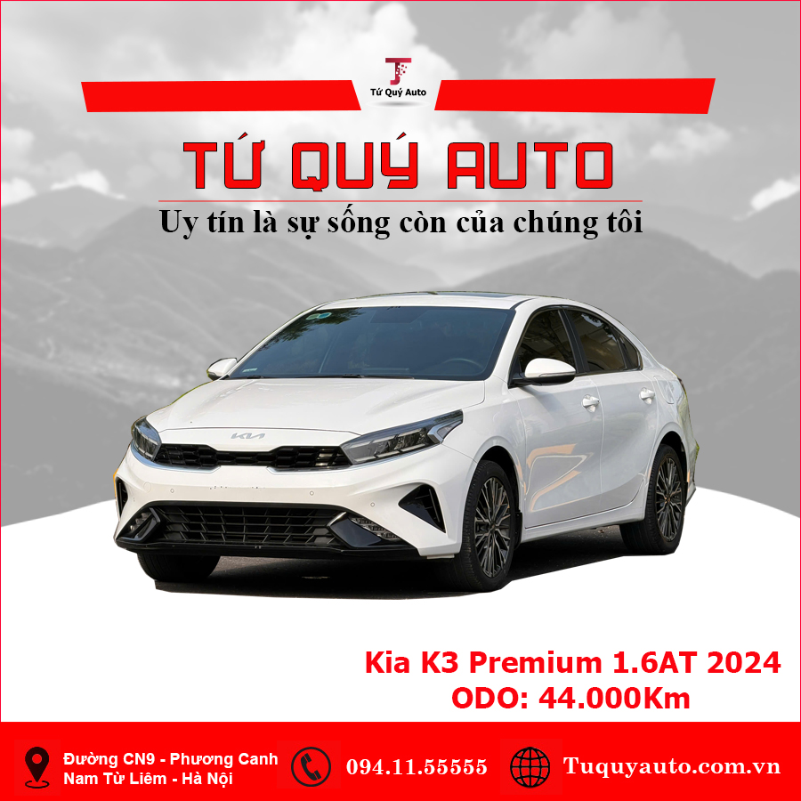 Xe Kia K3 Premium 1.6 AT 2023 - Trắng
