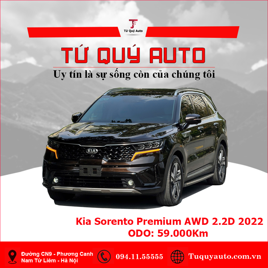 Xe Kia Sorento Premium 2.2 AT AWD 2022 - Nâu