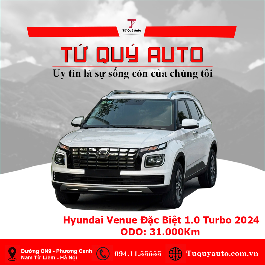 Xe Hyundai Venue 1.0 T-GDi Đặc Biệt 2024 - Trắng
