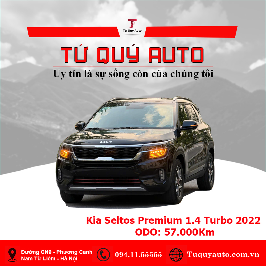 Xe Kia Seltos Premium 1.4 AT 2022 - Đen