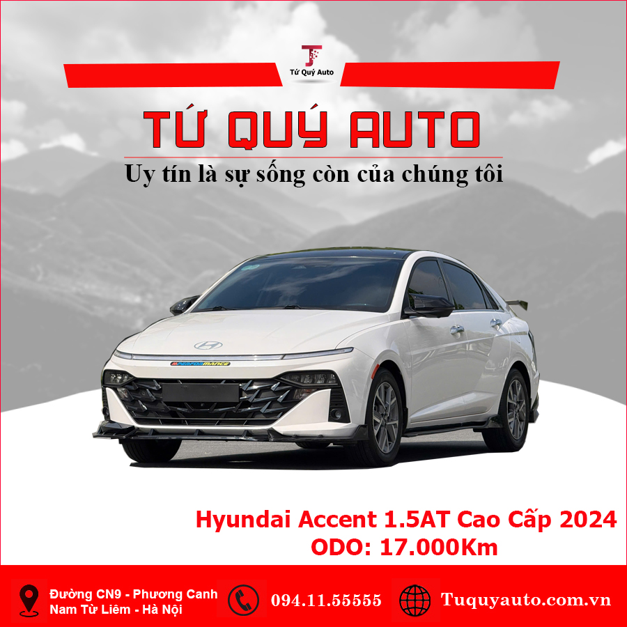 Xe Hyundai Accent Cao cấp 1.5 AT 2024 - Trắng