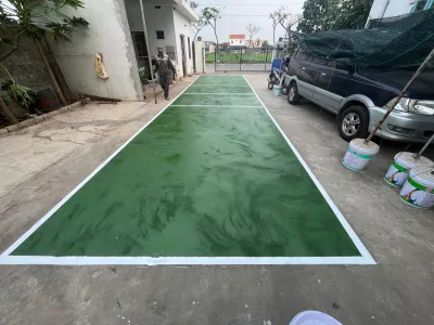 Thi công sân Pickle ball, sân thể thao trên nền bê tông