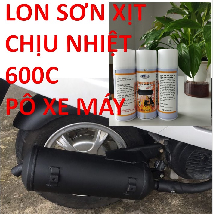 Chai xịt sơn chịu nhiệt pô xe máy.