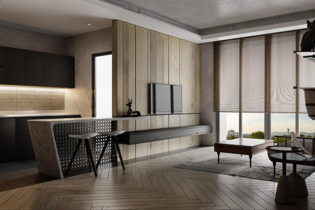 Phòng sử dụng điều hòa kết hợp với rèm cách nhiệt