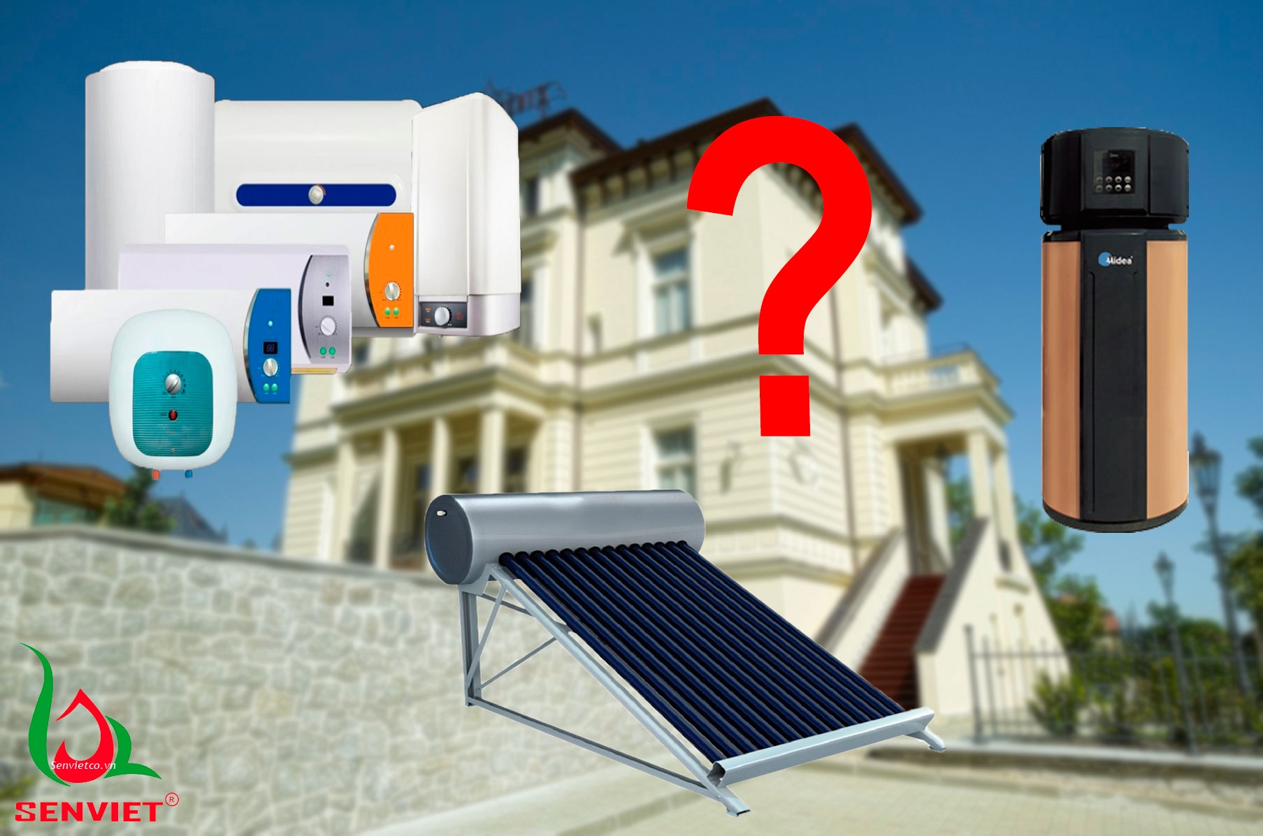 Giải pháp máy nước nóng trung tâm Heat Pump cho biệt thự