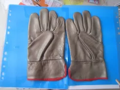 Găng tay da nâu ngắn