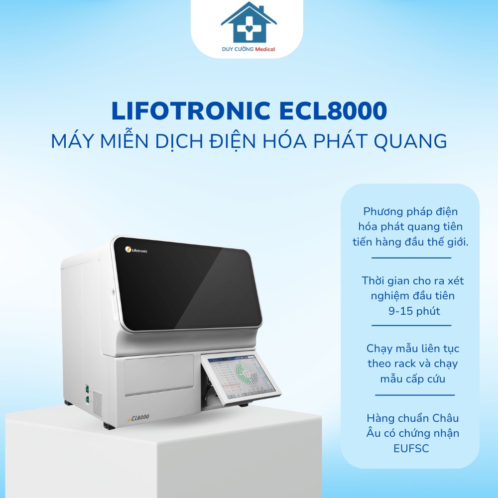 Máy miễn dịch điện hóa phát quang eCL8000 – Giải pháp xét nghiệm nhanh, chính xác, tiết kiệm