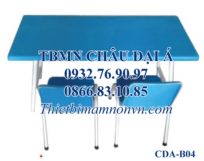 Bàn mầm non  composite chân gập, B04